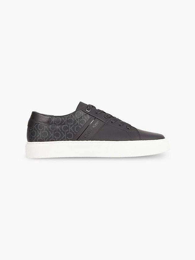 Calvin Klein USA Leather Mens Sneakers Black 2376594-UM